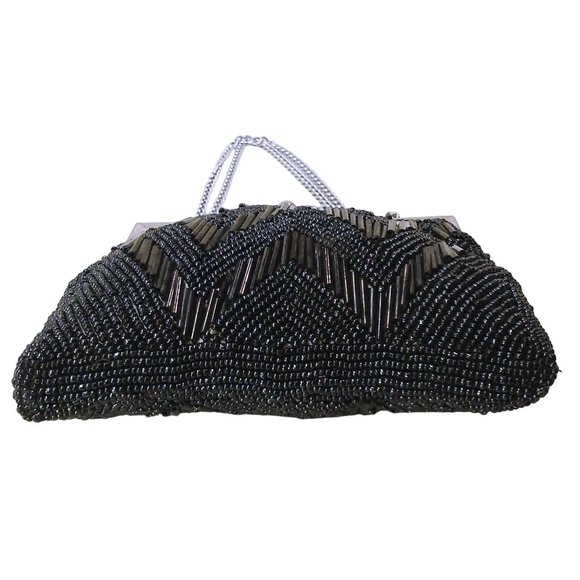 Vintage 50s-60s Walborg Hong Kong Beaded Evening Shoulderbag 5x6 Hinged KissLock - Picture 10 of 11